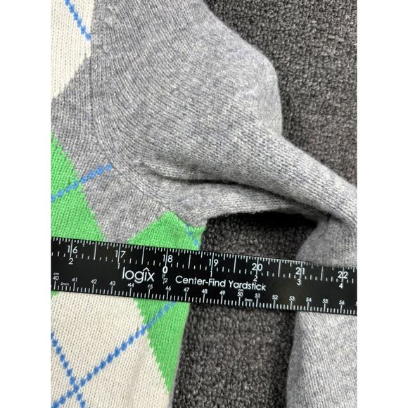 GAP Women's Retro Argyle Wool Blend V-Neck Knit Sweater Womens Sz S Petite Gray - Picture 7 of 7